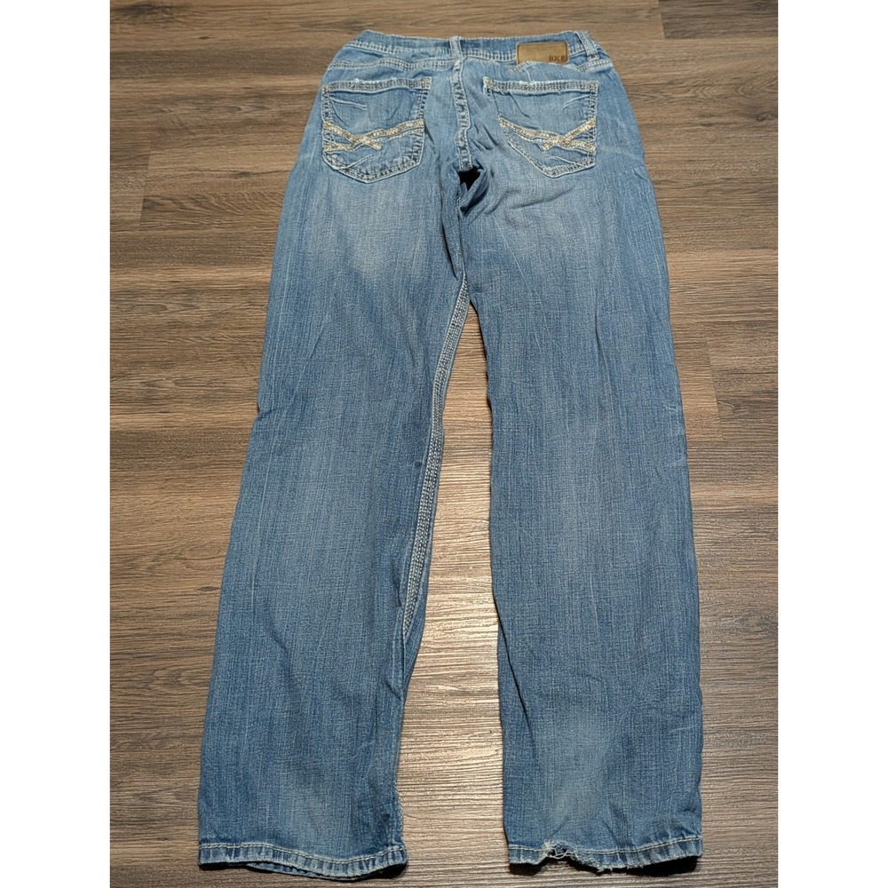 BKE Aiden Straight Leg Jeans Mens 30x34 Medium Wash Distressed Embroidered Y2K - Picture 6 of 8